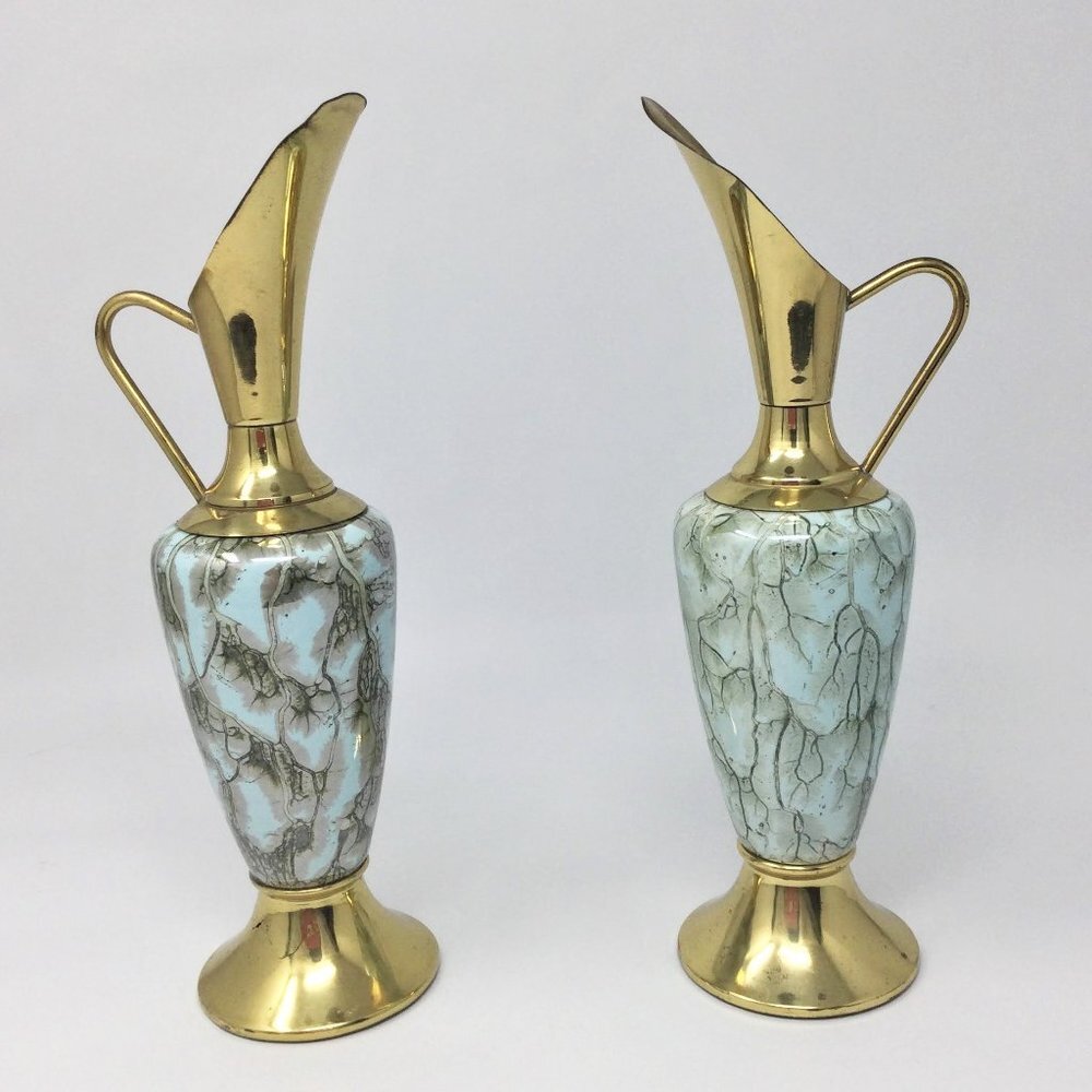 Mid Century Delft Vases Holland (Set of 2)